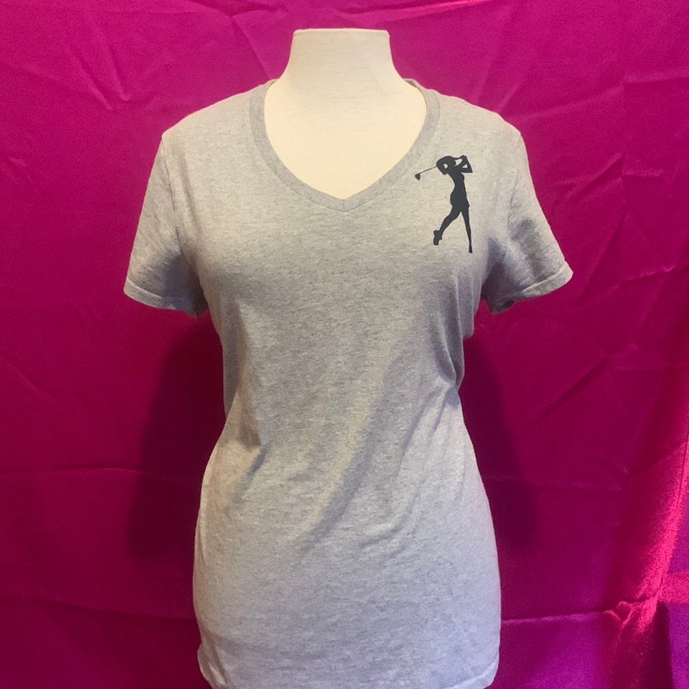 Ladies gray Golf T. Size M.